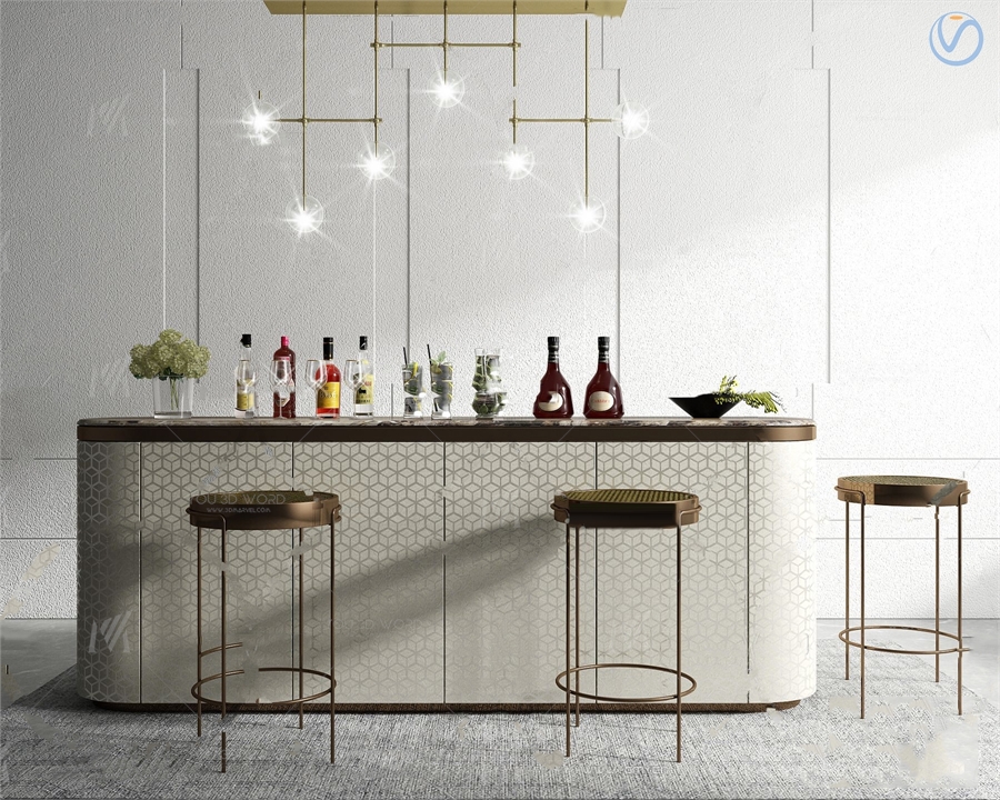 modern bar counter 3d model